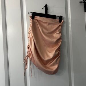134. Oh Polly Satin Skirt in Soft Pink.